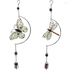 Figurine decorative Artigianato in ferro luminoso Farfalla Campanelli eolici Giardino creativo Appeso a parete Ornamenti pendenti Windchime Regalo per