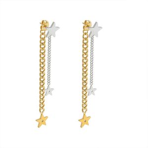 Brincos de garanhão French Hollow Star Charms Dangle Brincho