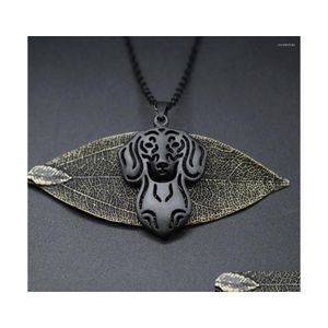 Collane con ciondolo 4 colori Collana con ciondolo bassotto Trendy Metal Dog Jewellery Sau Women Drop Delivery Jewelry Pendenti Dhg6L