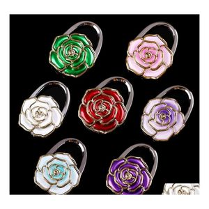 Hooks Rails 1pc handväska handväska hängare vikbar bordskrok hänger hållare blomma form chic bärbar mode gåva för tjej create dhxqi