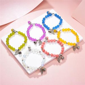 Charm Bracelets Beads Bracelet For Women Stone Jades Crystal Rhodochrosite Olive Beaded Bangle GIftts Wristband Jewelry 18cm B385