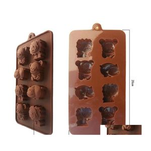 T￥rtverktyg s￶t tecknad filmsile choklad bakvara diy handgjorda tv￥l is kub mags m￶gel mod med lejon bj￶rn flodhippo 8 djur sl￤pp leverera dhrfy