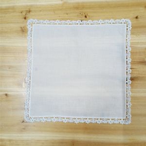 Set mit 12 weißen Baumwoll-Hochzeitstaschentüchern, Häkelspitzen-Taschentüchern, Damentaschentüchern, Damentaschentüchern, 30,5 x 30,5 cm