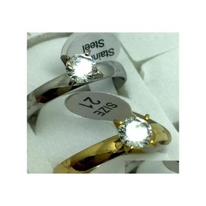 Fedi nuziali all'ingrosso 36 pezzi oro Sier donne coppie zircone acciaio inossidabile perla anello consegna gioielli consegna goccia Dhm3X