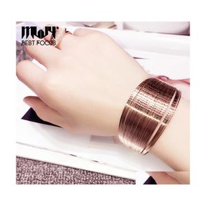 Cuff Fashion Charms Bracelet Vintage Gold Sier Elastic Alloy For Women Jewelry Accessories 30 Pcs/Lot Drop Delivery Bracelets Dhfwh