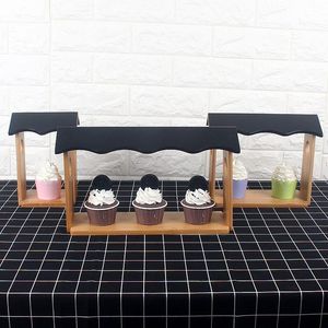 Bakeware Tools Other Wood House Type Cupcake Display Holders Home Kitchen Baking Cake Stands For Wedding Party Dessert Tableware Plates