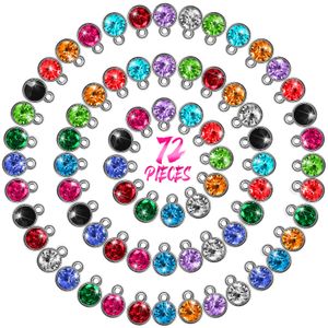 Pendants Crystal Birthstone Charms Diy Beads Pendant With Rings Handmade Round Charm For Jewelry Necklace Bracelet Earring Making Su Amt1E