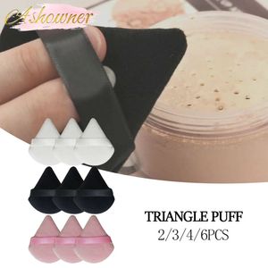 2/3/4/6Pcs Dreieck Puderquaste Mini Gesicht Make-Up Schwamm Kosmetik Weiche Baumwolle Gesicht Puderquaste Waschbar Samt Make-Up Puff Werkzeuge