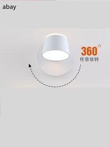 Downlights Nordic Simple Bedroom Bedside Lamp Creative Corridor Home Study Adjustable Up And Down Light LED Wall