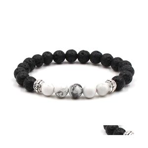 Charm armband mode vulkanisk lava rock f￶r kvinnor m￤n smycken yoga p￤rlor natursten eterisk olja diffusor armband armband gif dhlxt