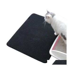 Kattbäddar möbler kullbox matta fällan honungskaka eva dubbel lager design husdjur pad catcher skåp mattan matta skydd droppe dhn14
