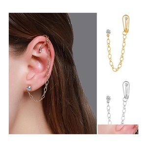 CLIP-O-O-O-ON BOLTE CLIPON ONE PIECE Bohemian Chain Não piercing Brincos de clipe de orelha para homens homens Simples Fake Cartilage Jewelry Dhvjo