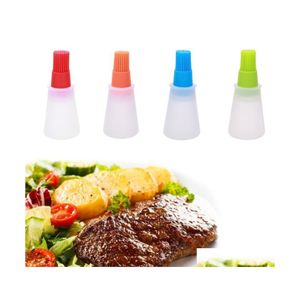 BBQ Tools Accessories Creative Sile Barbecue Oil Bottle Brush Heat Moting Cleaning Basting Usef och bekväm droppleverans Ho DHRF4