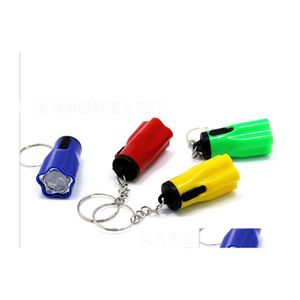 Nyckelringar lanyards vandring cam utomhusutrustning led mini nyckelring super ljus ficklampa fackla blommor form kedja ring blandad färg otyem