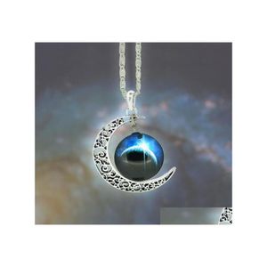 Collane con ciondolo Vendita all'ingrosso Vintage Luna stellata Spazio esterno Universo Gemme Mix Modelli Pendenti gioielli con consegna di goccia Dhsa3