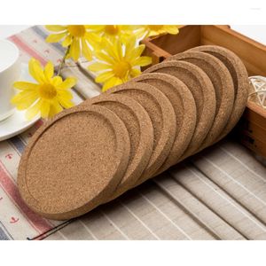 Tapetes de mesa 12 pcs montanhas -russas Cork Placemat Drink Round Dray Bandes