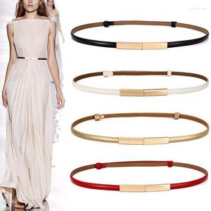 Belts PU Shiny Leather For Women Thin Belt Luxury Design Fashion Casual Dress Decor Trend Gothic Gold Buckle Girdle Corset
