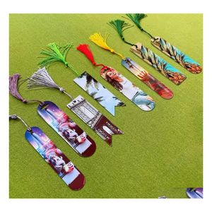 Christmas Decorations Sublimation Blank Bookmark Diy Heat Transfer Bookmarks Metal With Tassels Graduation Gift Drop Delivery Home G Dhvmn