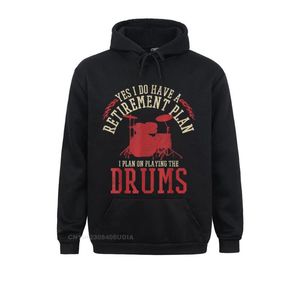 Men's Hoodies & Sweatshirts Mens Drummer Retirement Plan Funny Drums Retired Musician Hoodie Brand Unique Student Clothes Fall