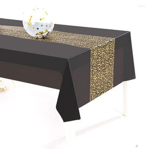 Masa bezi 137x274cm masa örtüsü su geçirmez yağ kanıtı siyah altın polka nokta dekorasyon partisi doğum günü düğün piknik restoran dekor