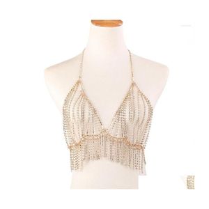 Collane con ciondolo Sexy Nappa di cristallo Corpo Reggiseno Catena Gioielli per le donne Collana seno con strass Petto Lingerie Regalo Drop Delivery P Dhcyw