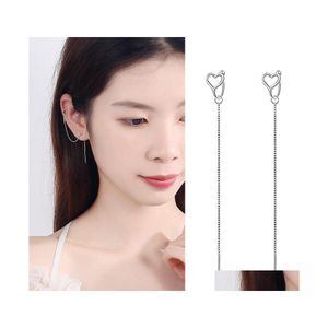 Clip-On Screw Back Clipon Simple Style Box Chain Line Quaste Frauen Drop Piercing Ohrringe mit Clip Manschette Cler Hook Thin Mini Trend Dhfbs