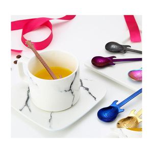 Ложки 304 Гитара из нержавеющей стали Spoon Spoon Coffee помешить титановый ледяной батон