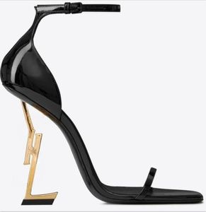 Sapatos femininos de luxo designer de sapatos de salto alto sandálias opyum bombas salto agulha couro dedos abertos festa casamento tênis