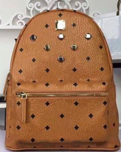 mam Leather Handbags men and women School Backpack famous Rivet printing Backpack Designer lady Bags Boy and Girl back pack