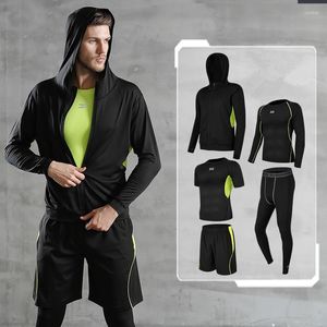 Running Set Hers Sport Suits 5st/Set Compression Fitness Set Basketball Tracksuit Clothes Quick Dry Gym Jogging Workout Sportkläder