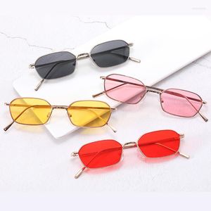 Sunglasses Buy 1 Get Free Fashion Women/Men Designer Accessories Frame Gold Color Metal Rectangle Sun Glasses Tre