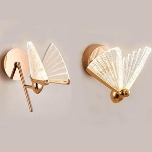 Wall Lamps Nordic Creative LED Lamp Modern Butterfly Light Bedroom Living Room Bedside Stairs Corridor Lighting AC90-265VWall