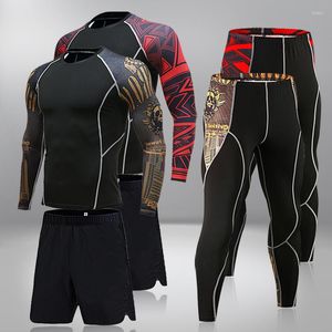 Suits-survêtement masculins MMA BJJ Rashguard T-shirts Pantalons Rash Gard Gym Fitness Fitness Men de survêtement Boîte Muay Thai Compression Sport Shorts