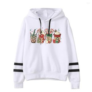 Felpe con cappuccio da donna Natale 2023 Felpa caffè Abbigliamento Kawaii Abbigliamento donna Estetico Goth L