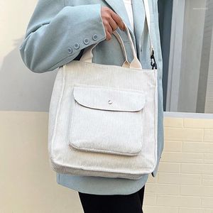 Bag Autumn Corduroy For Women 2023 Shopper Handbag Winter Girls Student Bookbag Female Canvas Shoulder Tote