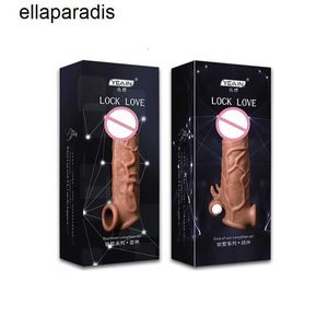 Erwachsene massager Realistische Penis Sleeve Extender Wiederverwendbare Dildos für Frauen Verzögerung Ejakulation Dick Vergrößerung Sex Spielzeug Männer