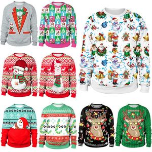Suéteres femininos 2023 Feio Natal para homens Men Men 3D Presente de impressão Pullover engraçado Sweater Tops Tops outono Winter Natal