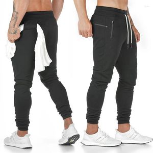 Pantalon pour hommes Traine professionnelle masculine Couleur solide Fitness Sports Running Zipper Pocket Small Feet Cropped Pant Casual Joggers