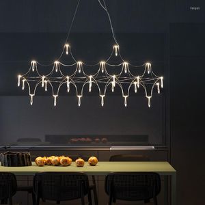 Candeliers modernos aço inoxidável Cristal lustre decoração Decoração Dinning Lighting Creative Kitchen Ishnding Lamp