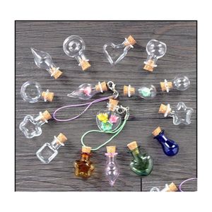 Storage Bottles Jars Home Organization Housekee Garden Mini Wishing Glass Transparent Small Cork Stopper Heart Shaped Round Drifti Dh2Y0