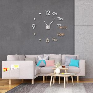 Relógios de parede 3d Garge Clock espelho adesivos criativos DIY Removável adesivo de decalques de decoração de casa decoração de quarto agulhas de quartzo