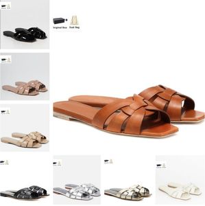 Top Tribute Nu Pieds 05 Женские кожаные слайды Flats Lady Beach Sandals Случайные тапочки.