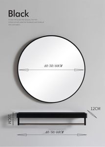 Mirrors Modern Aluminum Alloy Bathroom Round Mirror With Shelf Dressing Home Decorative Wall