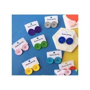 Stud 2021 ￶verdrivna colorf godisf￤rgade knappar ￶rh￤ngen vintage handgjorda runda japanska harajuku roliga ￶rh￤ngen smycken g￥va drop de dhtcd