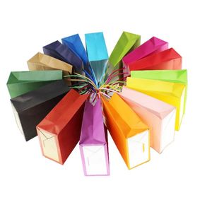 Enrolamento de presentes 10/20/30/40/50pcs mini saco de papel kraft small with handles festival de alta qualidade bolsa de compras