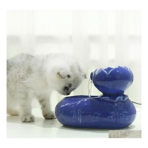 Cat Bowls Feeders Pet Drinking Fountain Dispenser Electric Water Dog Drinker Bowl Feeding Supplies R20 201109 Drop Delivery Home Ga Dhn8W