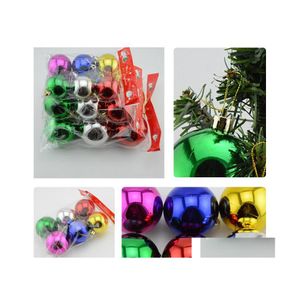 Decora￧￵es de Natal 6pcs 4cm/6cm Decora￧￣o de ￡rvores Ball Ornamentos do festival Decora￧￣o de festas de f￩rias 2022 anos Eve Drop Drop Delt Dhdsl