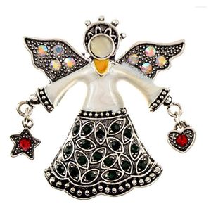 Brosches Cindy Xiang Rhinestone Vintage Angel Brooch Enalj Opal Jewelry Retro Style Women and Men Pin High Quality 2023