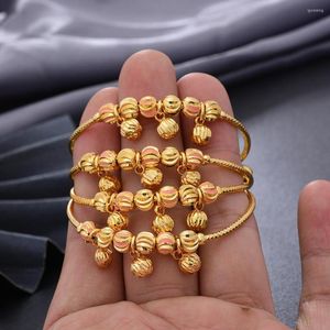 Bracciale 4pcs/lotto Nigeria Dubai Gold Color Bangles Bracciale per 3-13 anni Africano Eritrea France Bangels Gioielli