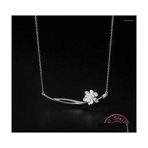 Anhänger Halsketten Amxiu Handgemachte Lotusblume S925 Halskette Büro Dame Choker Für Frauen Muttertagsgeschenk Tägliche Accessoires Drop Del Dh15B